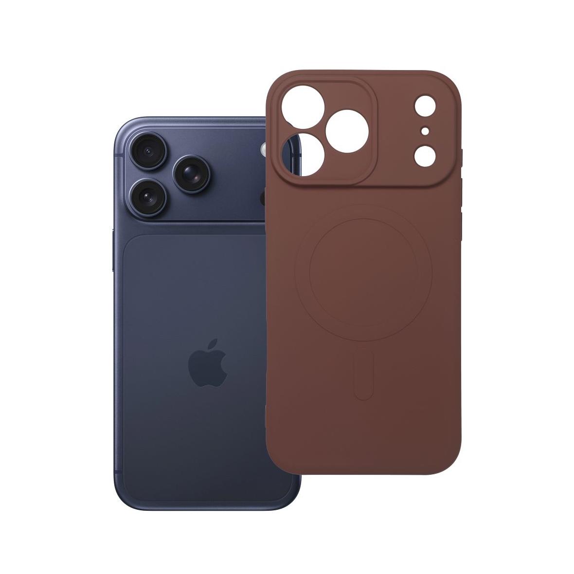 Futerał do iPhone 17 PRO MAX Silicone Mag Cover zgodny z MagSafe brązowy