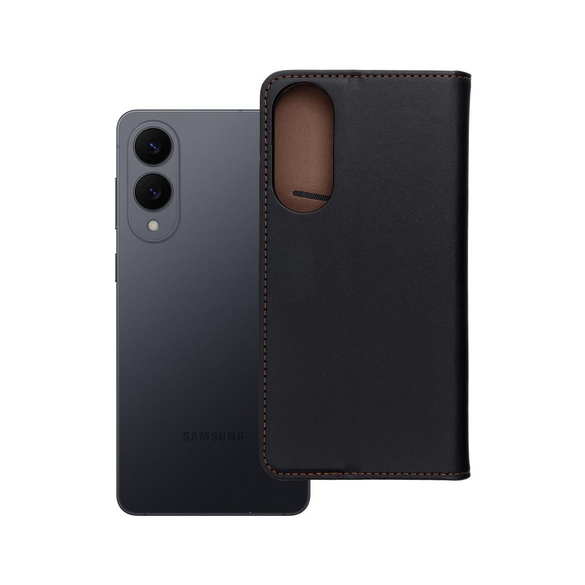 Etui z klapką na Samsung S25 EDGE Smart Pro Book skórzane czarne