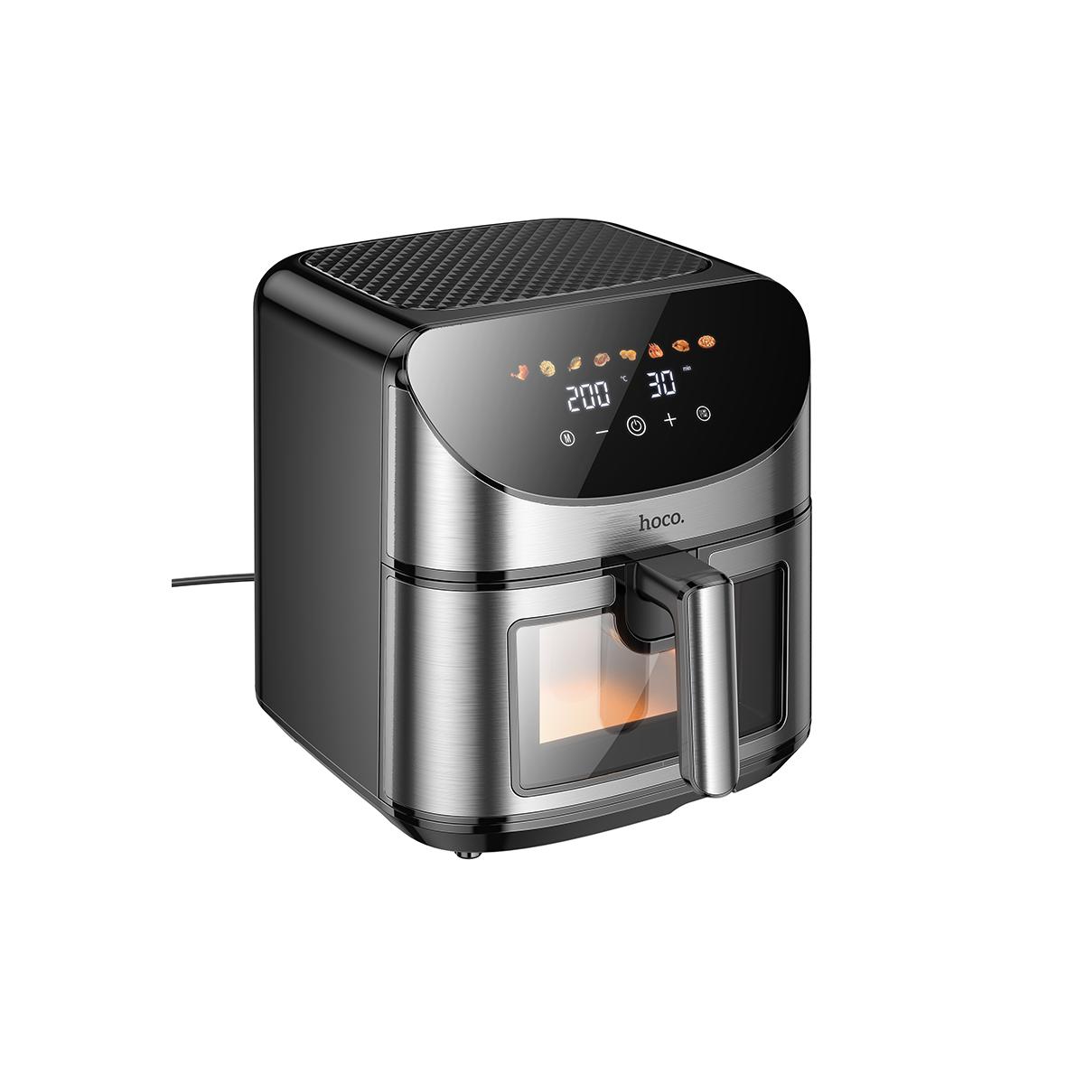 Frytkownica beztłuszczowa Air Fryer Hoco z ekranem dotykowym i okienkiem 8L 1700W HE21 czarna