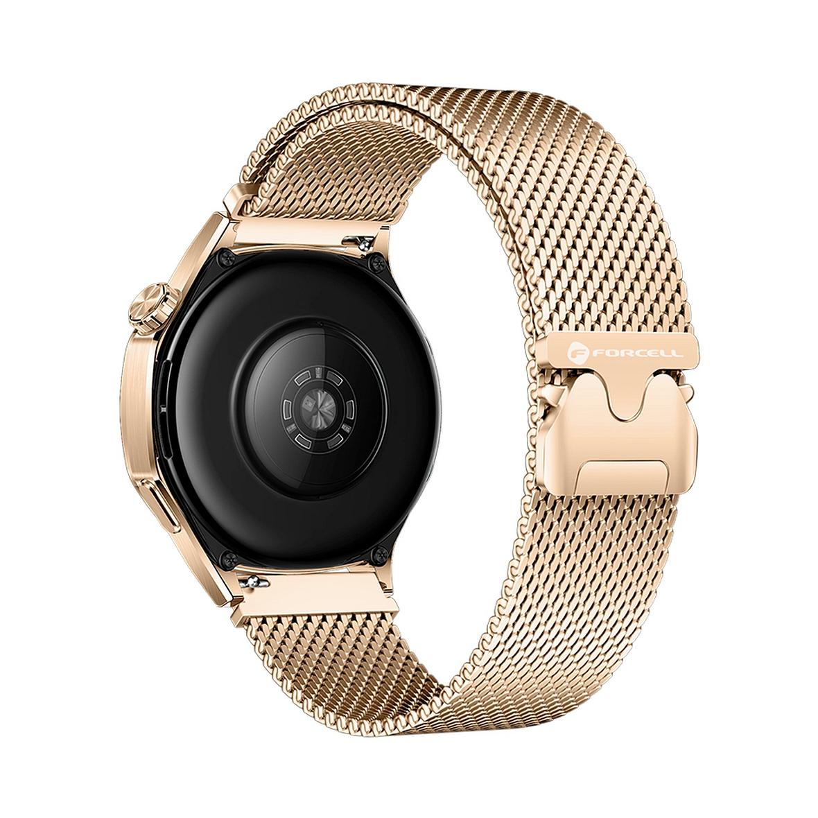 Pasek do Samsung Galaxy Watch Forcell F-Design FS10 magnetyczny stal 20 mm złoty