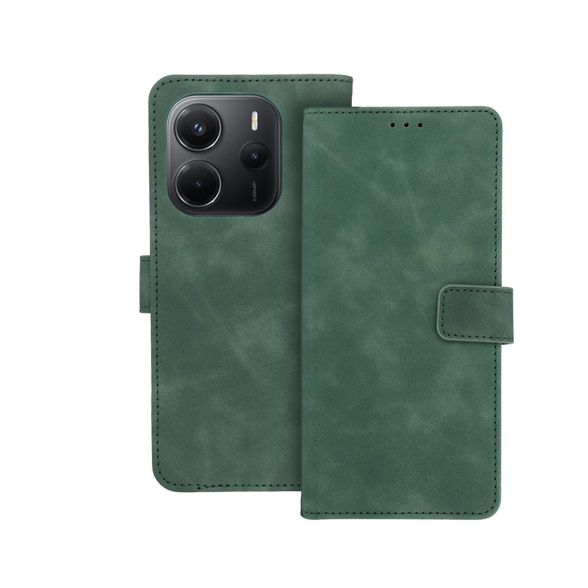 Etui z klapką na Xiaomi Redmi NOTE 14 4G (GLOBAL - 164,84mm x 78,15mm x 8,16mm) Tender Book zielone