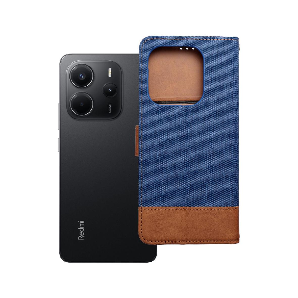 Etui z klapką na Xiaomi Redmi NOTE 14 4G (GLOBAL - 164,84mm x 78,15mm x 8,16mm) Jeans Book niebieskie