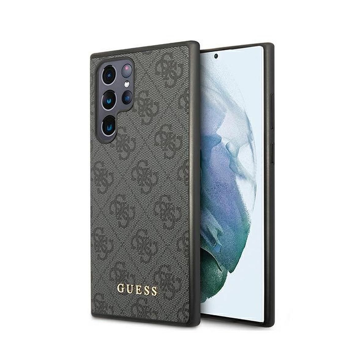 GUESS futerał do SAMSUNG S22 Ultra GUHCS22LG4GFGR (4G Metal Gold Logo) szary