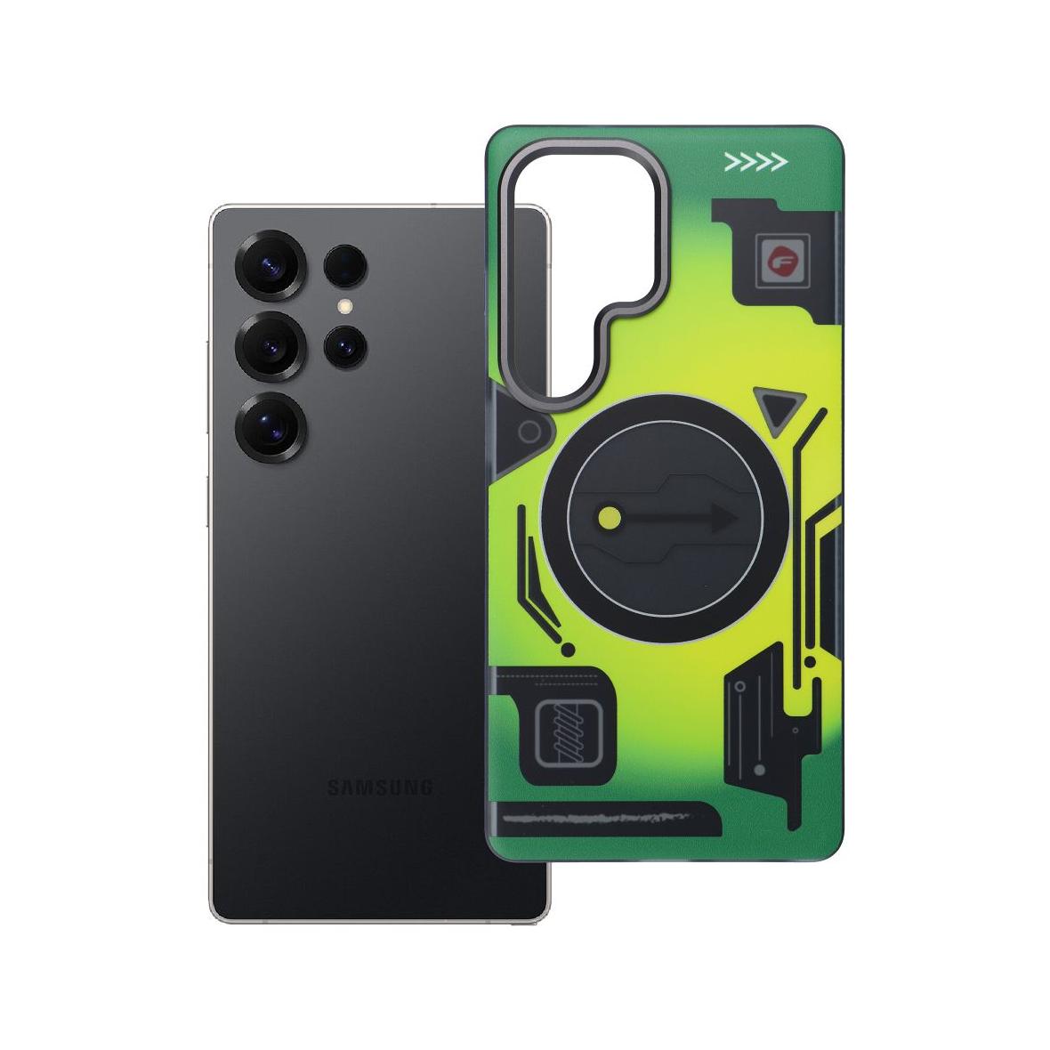 Etui na Samsung S25 ULTRA Forcell F-Protect Levels Dual Layer 4D technology zgodny z MagSafe Military Drop-Test cyber green