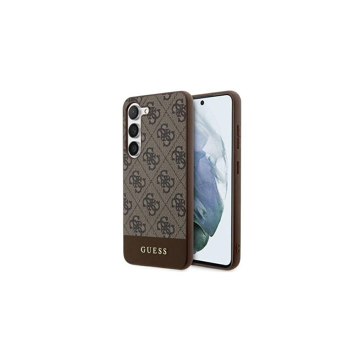 GUESS futerał do SAMSUNG S24 Plus GUHCS24MG4GLBR (4G Bottom Stripe) brązowy