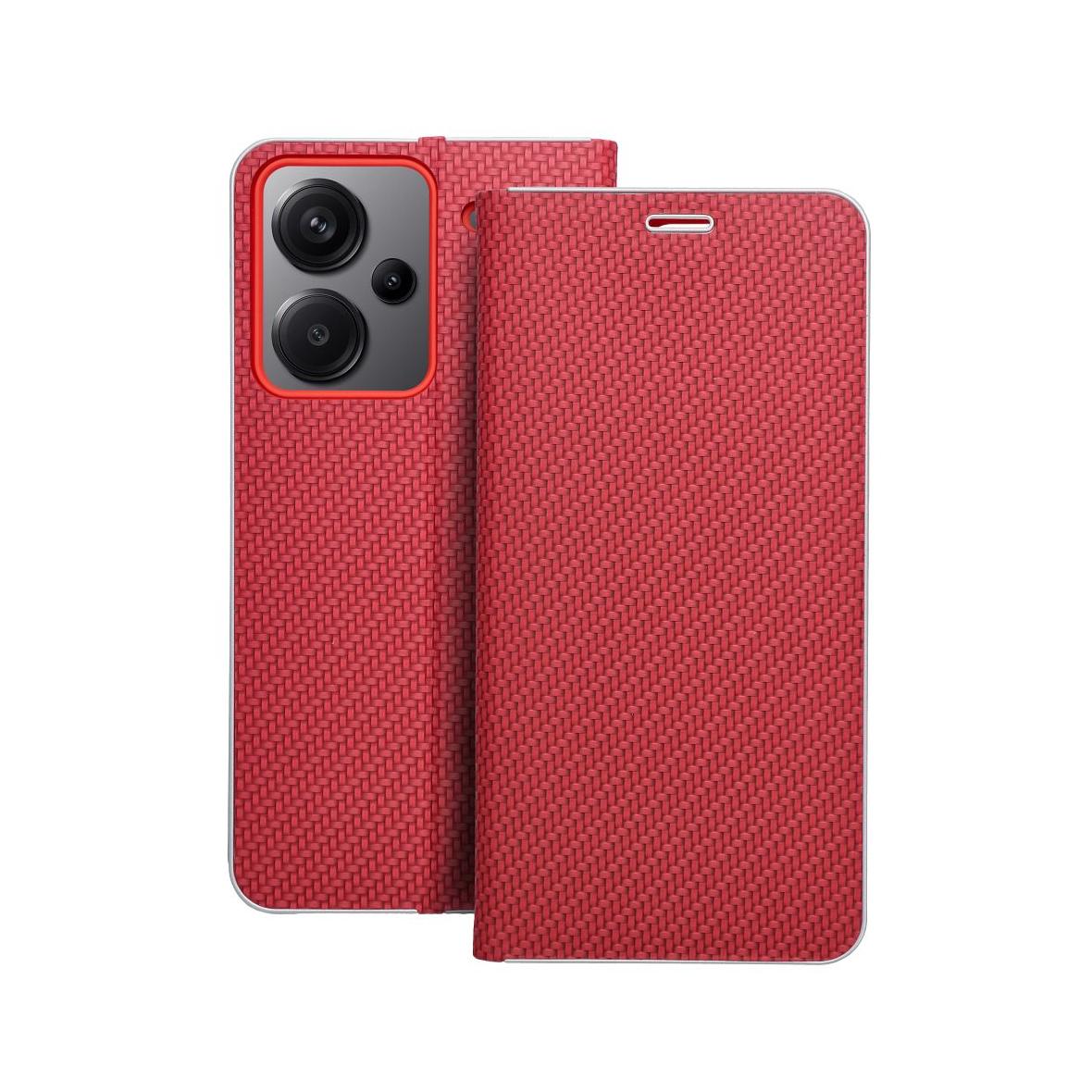 Etui z klapką na Xiaomi Redmi NOTE 13 PRO PLUS 5G Luna Book Carbon czerwone