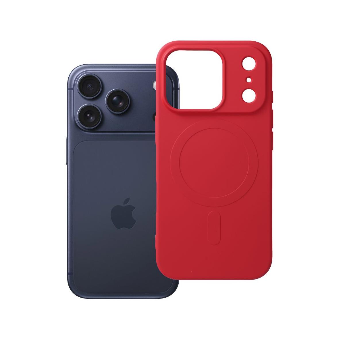 Futerał do iPhone 17 PRO Silicone Mag Cover zgodny z MagSafe (big hole) czerwony