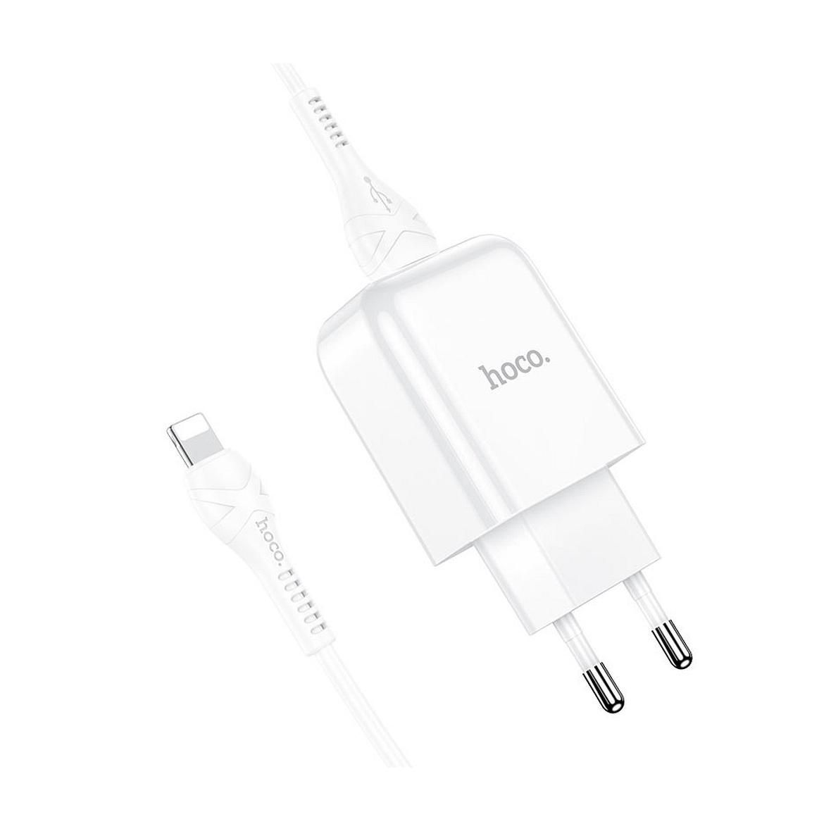 Ładowarka sieciowa do telefonu Hoco USB A 2A 10W + kabel USB A do Lightning N2 biała