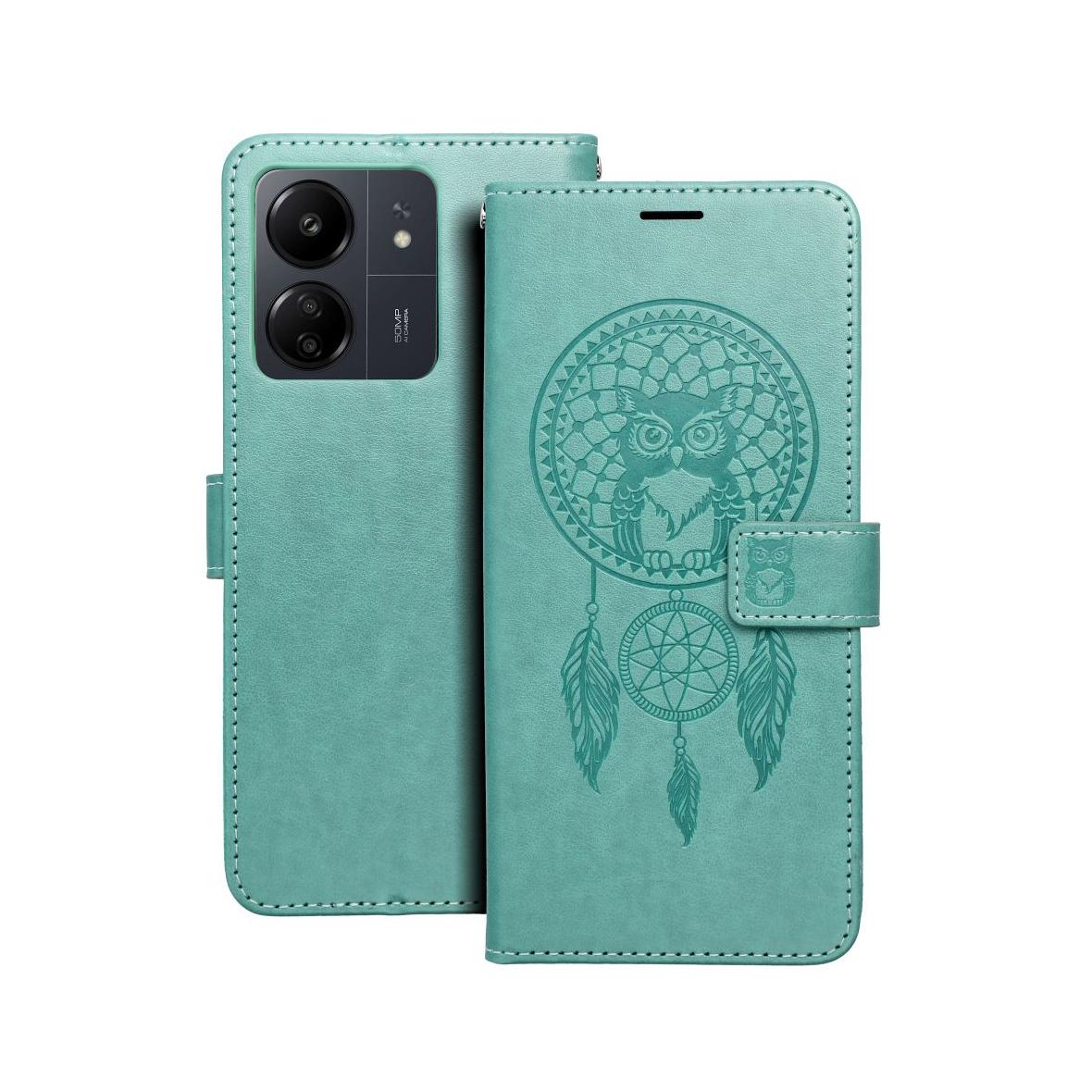 Etui z klapką Mezzo Book na Xiaomi Redmi 13C / Poco C65 łapacz snów zielony