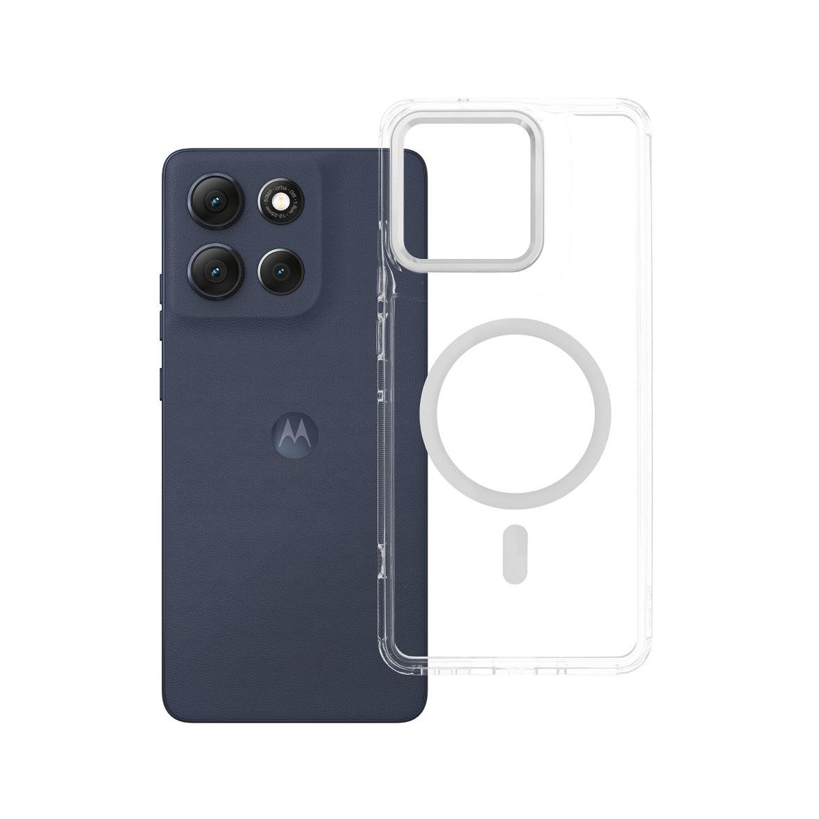 Futerał do Motorola G86 Frame Clear Hybrid Mag Cover zgodny z MagSafe transparentny