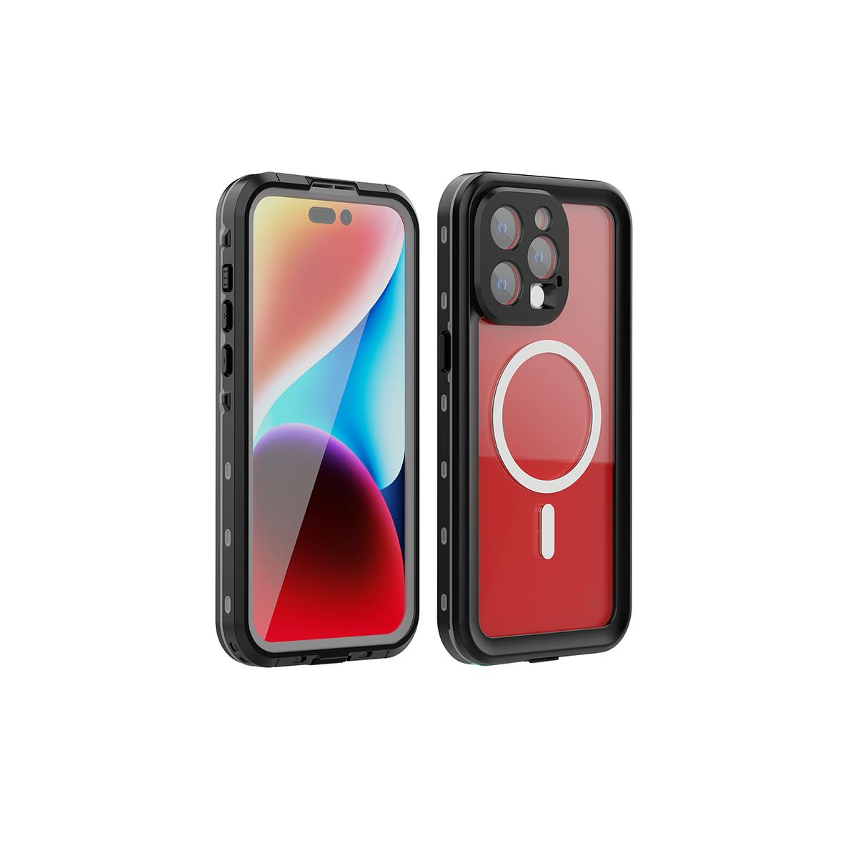 Futerał do iPhone 15 PRO MAX Shellbox DOT wodoodporny zgodny z MagSafe czarny