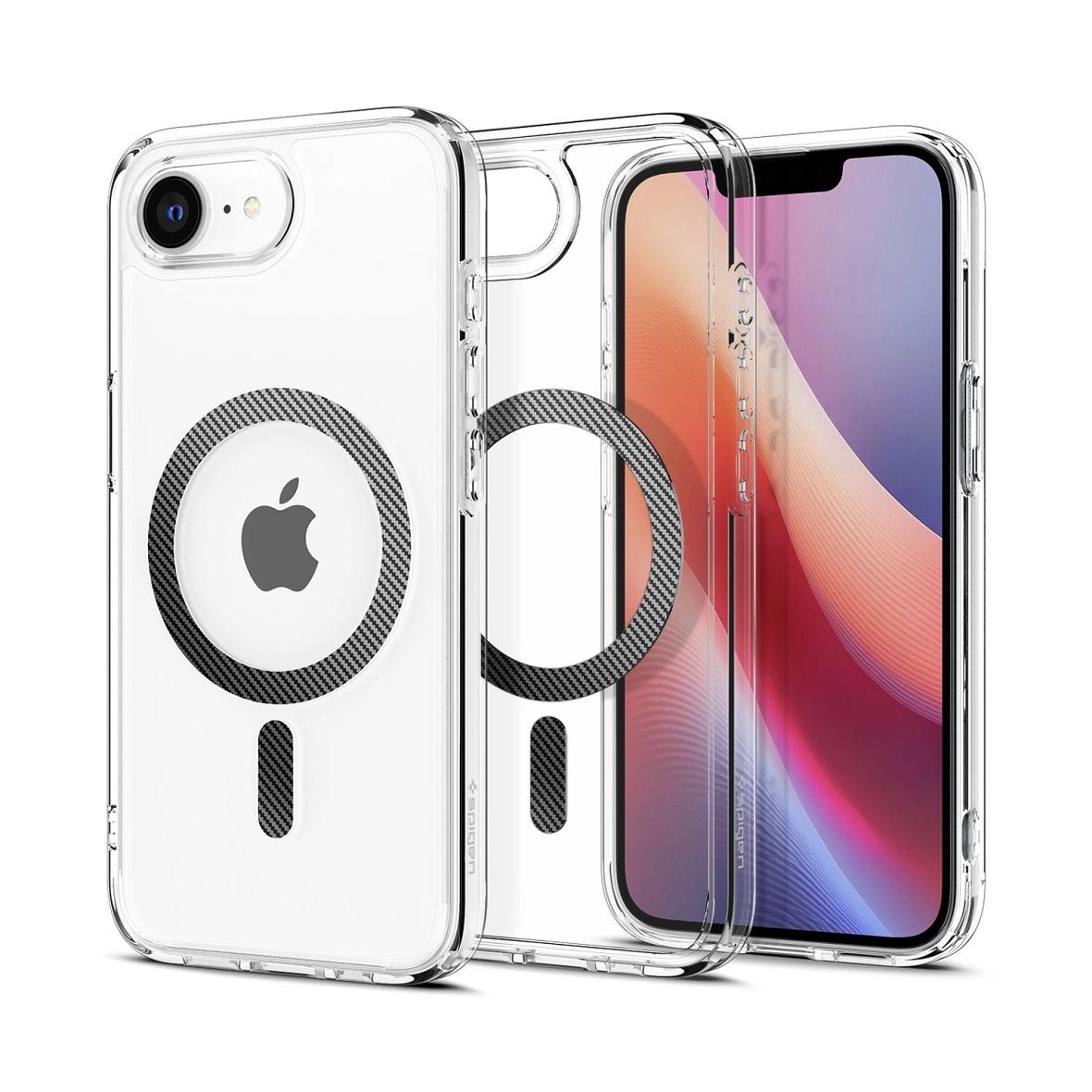 SPIGEN futerał ULTRA HYBRID MAG kompatybilny z MagSafe do IPHONE 16e (SE 4 2025) carbon fiber