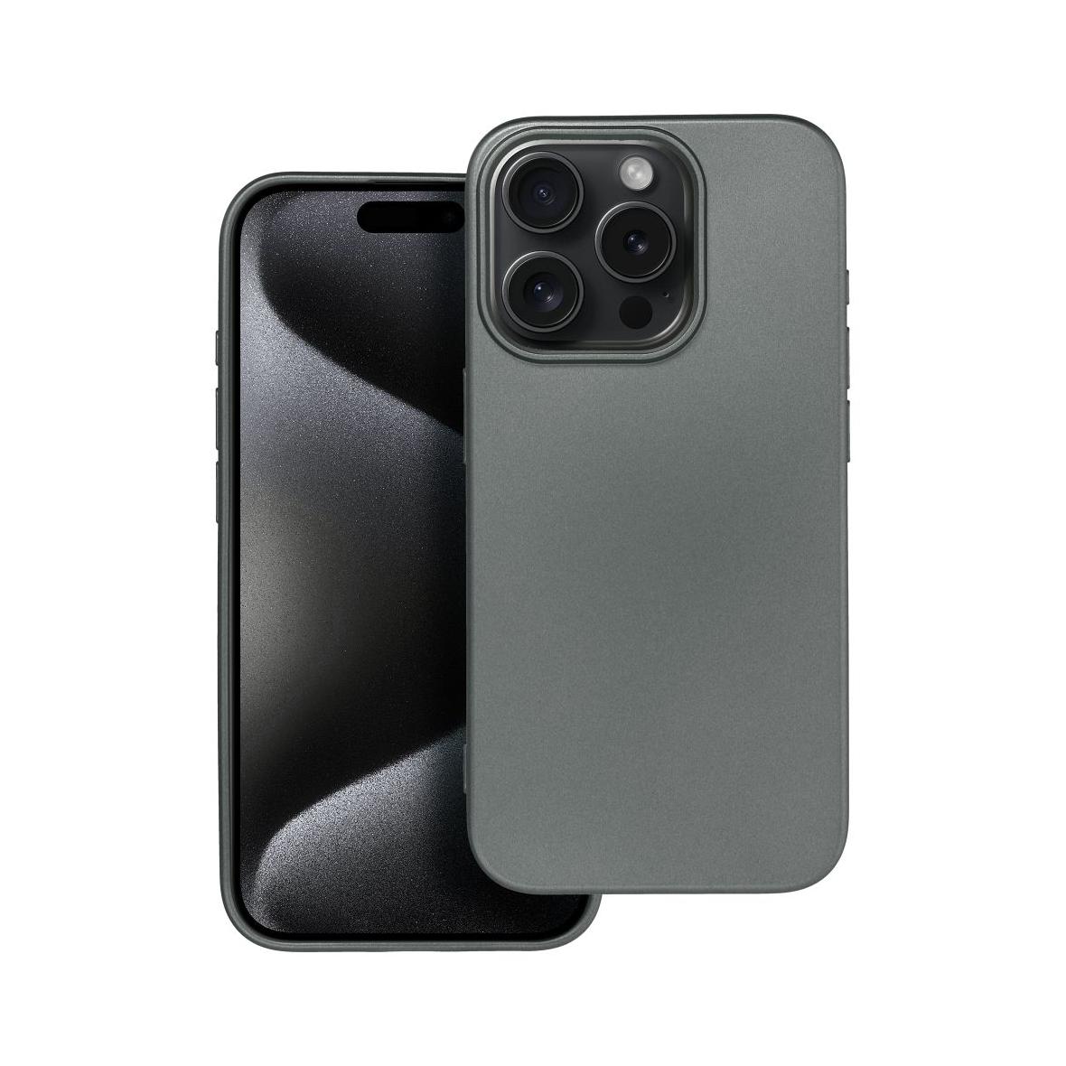 Futerał do iPhone 15 PRO Metallic szary
