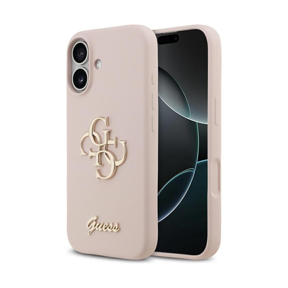GUESS futerał do IPHONE 17 GUHCP17SSC4GSMP (Silicone W/ Big 4G Script) różowy
