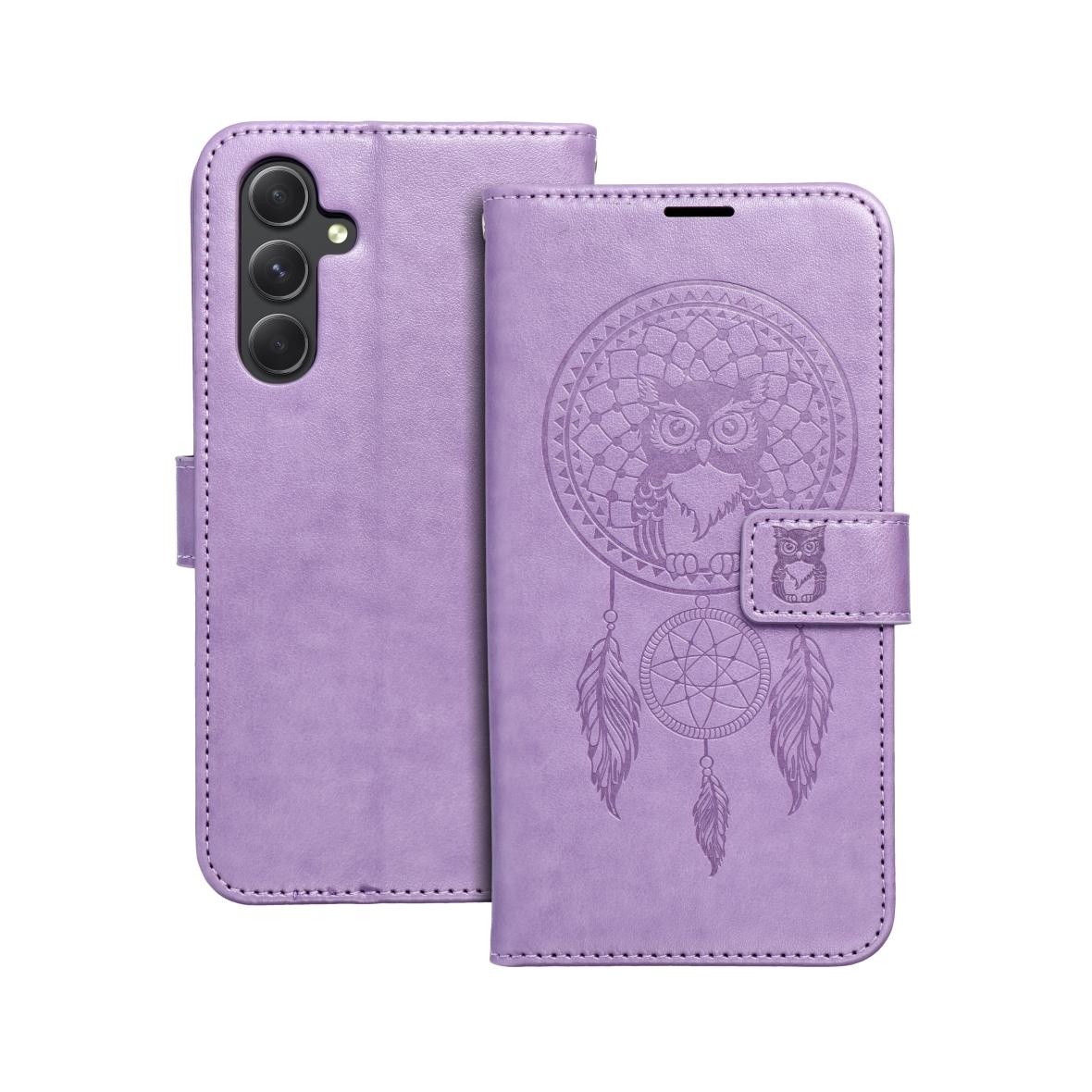 Etui z klapką na Samsung A54 5G Mezzo Book łapacz snów fioletowe