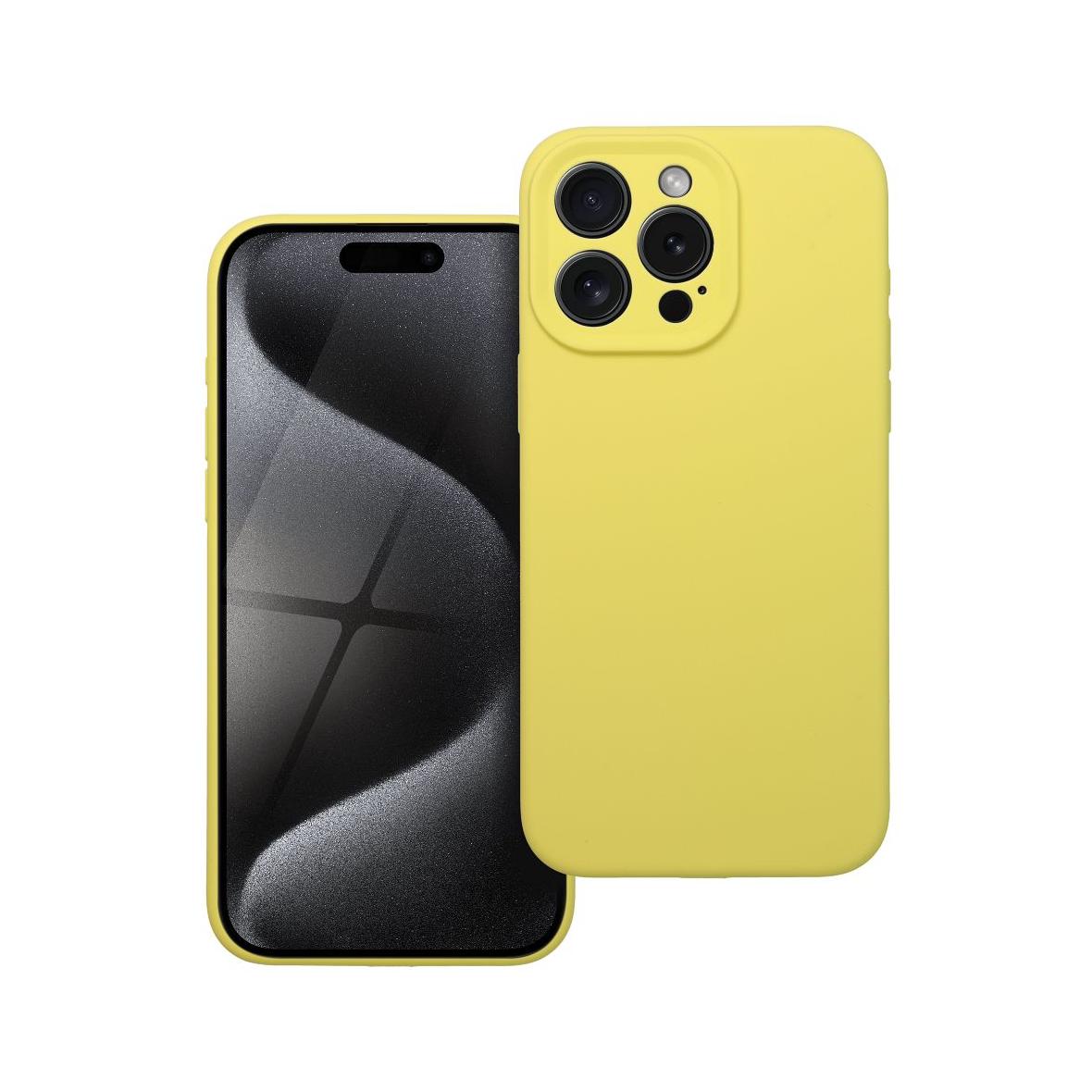 Futerał do iPhone 15 PRO MAX Silicone 2mm żółty