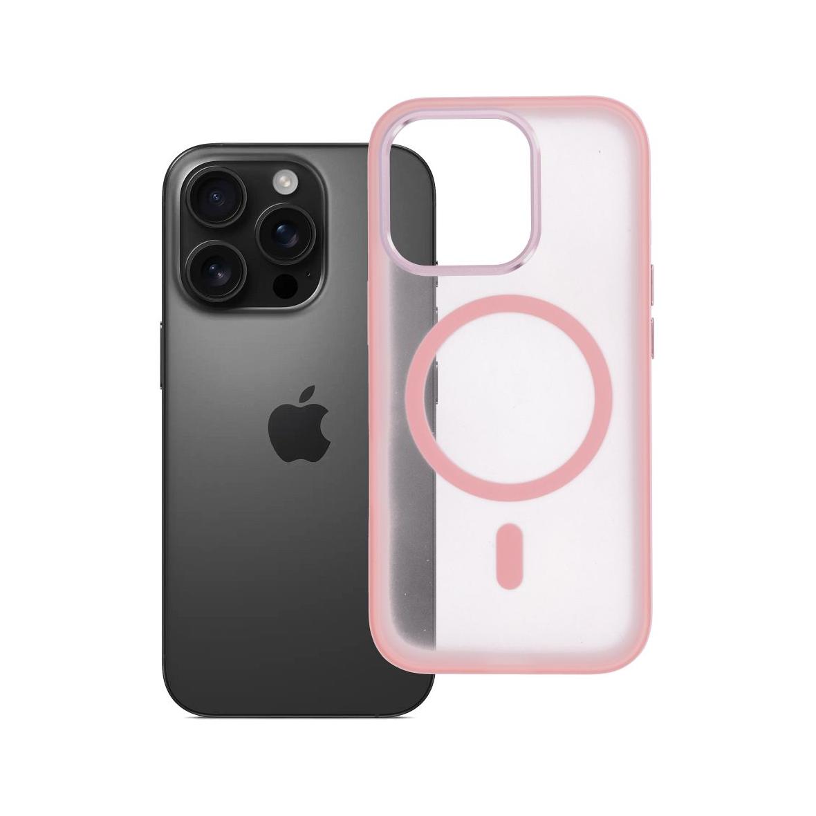 Futerał do iPhone 16 PRO Flexline Mag Cover zgodny z MagSafe różowy