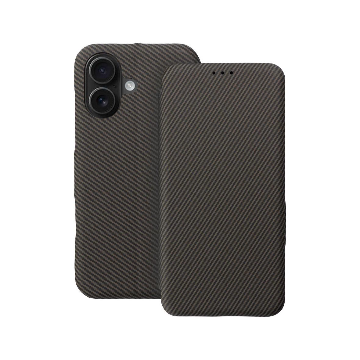 Etui z klapką na iPhone 16 Folio Side Magnet brązowe