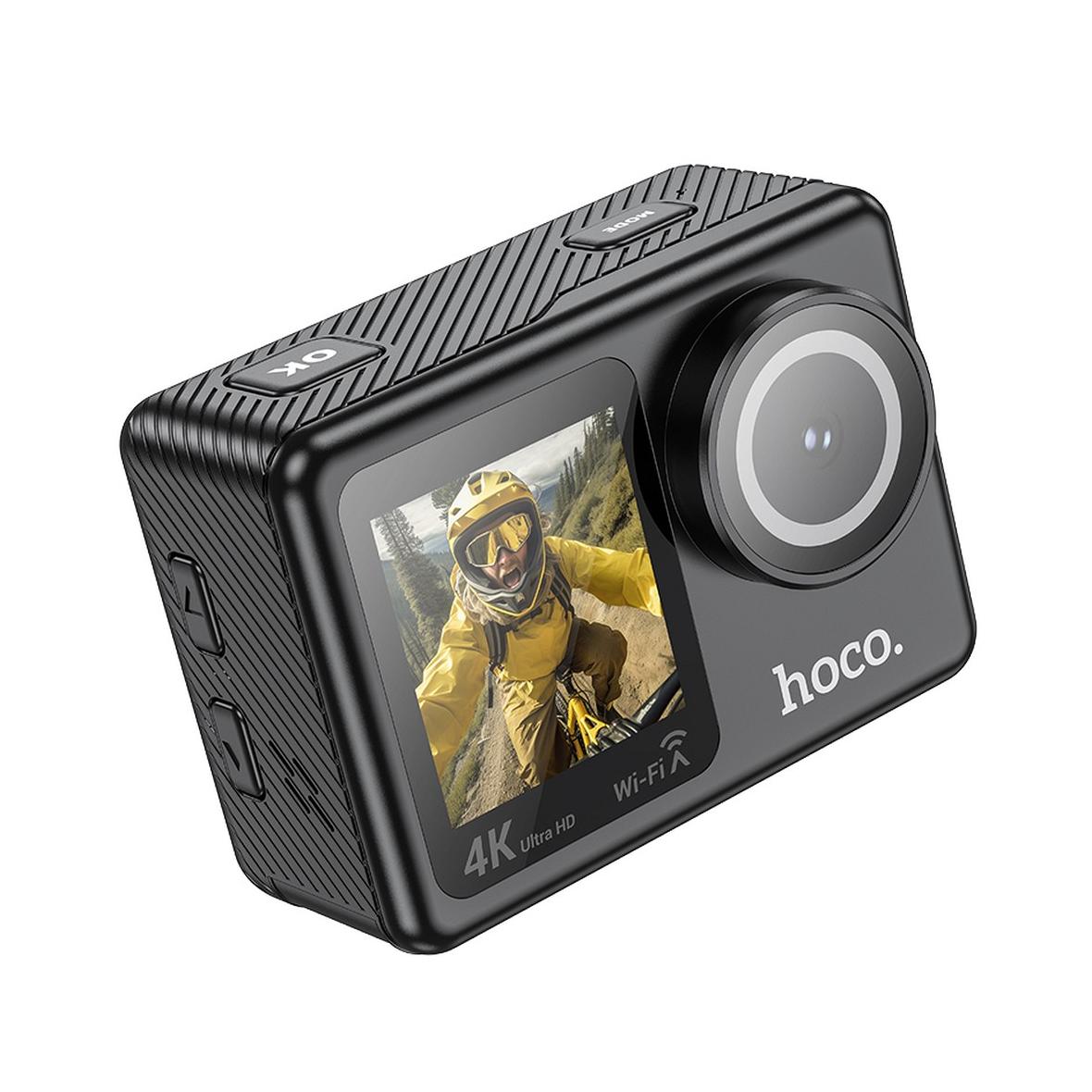 Kamera sportowa Hoco z dwoma wyświetlaczami 1,3" + 2" 4K/30fps DV101 czarna