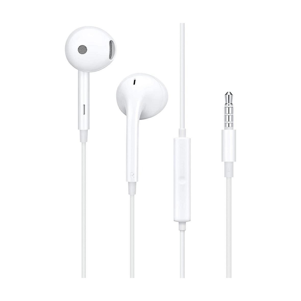 Oryginalne Słuchawki przewodowe douszne Jack 3,5 mm Oppo MH156 bulk białe