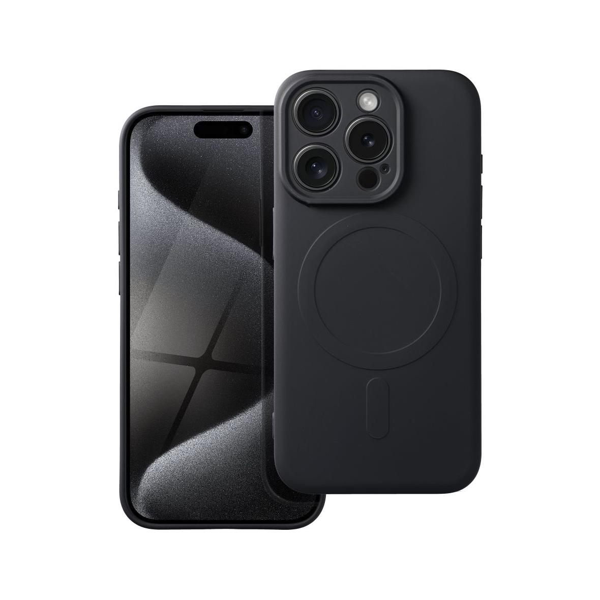 Futerał do iPhone 15 PRO Silicone Mag Cover zgodny z MagSafe czarny