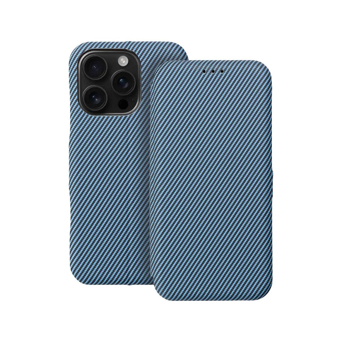Etui z klapką na iPhone 16 PRO Folio Side Magnet niebieskie