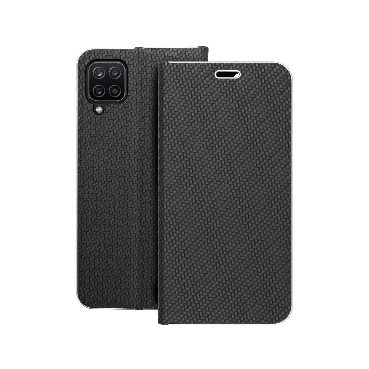 Etui z klapką na Samsung A12 / M12 Luna Book Carbon czarne