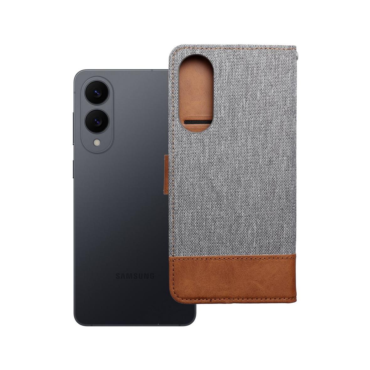 Etui z klapką na Samsung S25 Edge Jeans Book szare