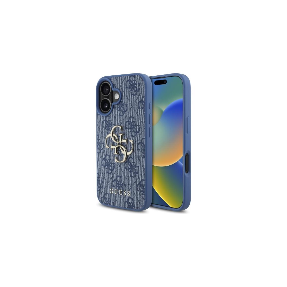 GUESS futerał do IPHONE 16 GUHCP16S4GMGBL (4G PU Big Logo) niebieski