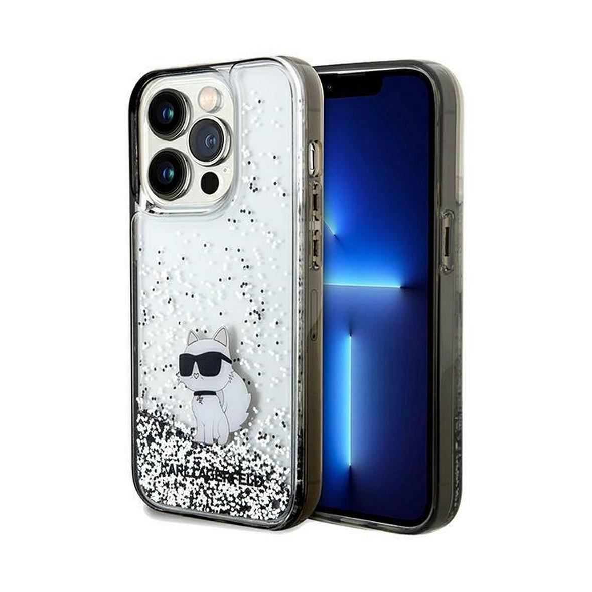 KARL LAGERFELD futerał do IPHONE 14 Pro Max KLHCP14XLKCNSK (Liquid Glitter C) transparentny