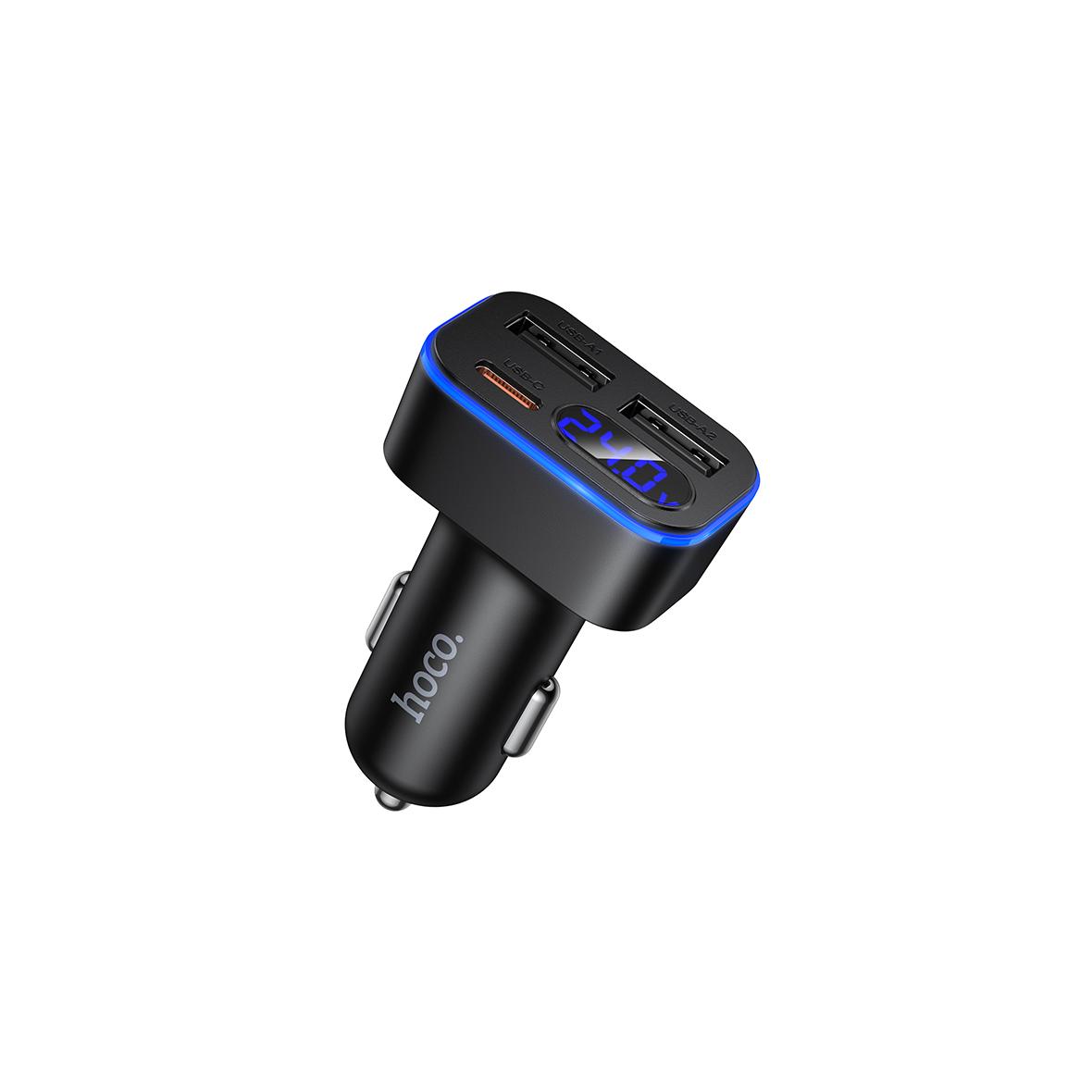 Ładowarka samochodowa Hoco z LCD 2x USB A + 1x USB C QC3.0 PD 42W Z63A czarna