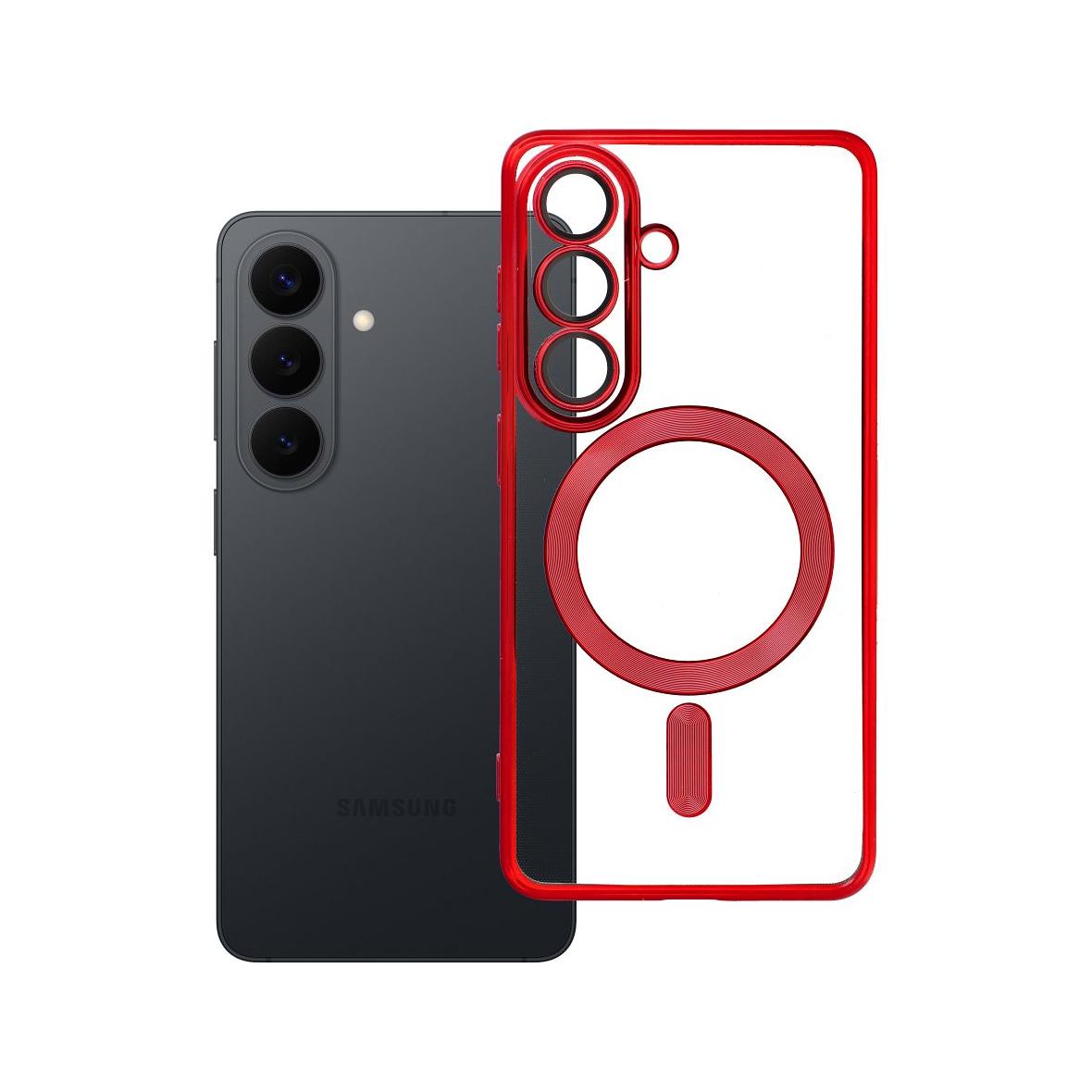 Futerał do Samsung S26 Electro Mag Cover zgodny z MagSafe czerwony