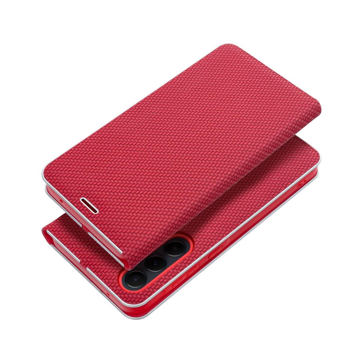 Etui z klapką na Samsung S25 PLUS Luna Book Carbon czerwone