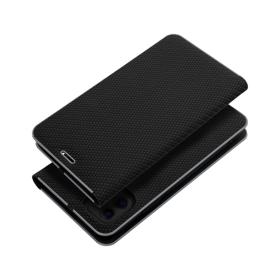 Etui z klapką na iPhone 14 PRO Luna Book Carbon czarne