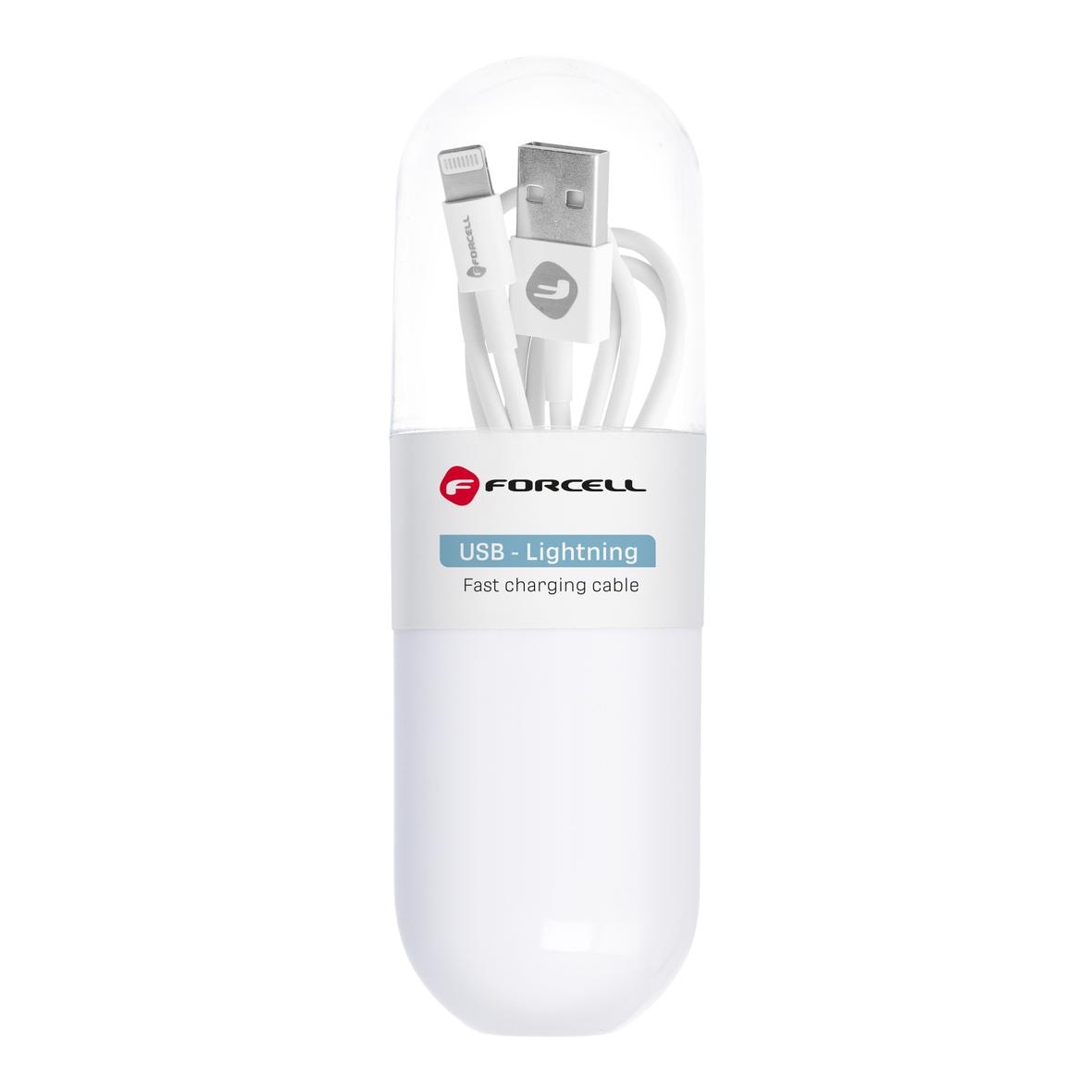 Kabel USB A do Lightning Forcell F-Energy 1A Tuba 1 m C316 biały