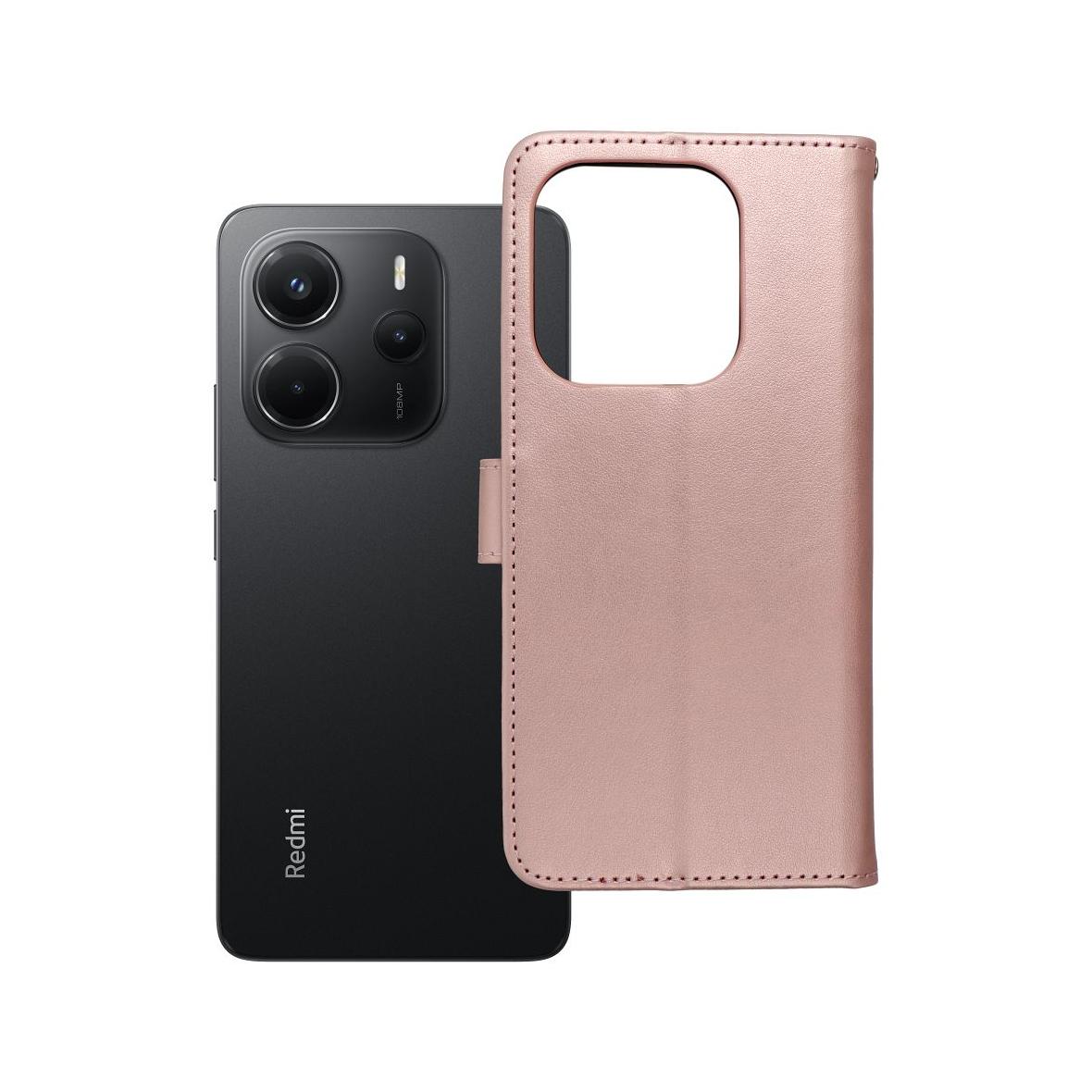 Etui z klapką na Xiaomi Redmi NOTE 14 4G (GLOBAL - 164,84mm x 78,15mm x 8,16mm) Mezzo Book łapacz snów złoto-różowe