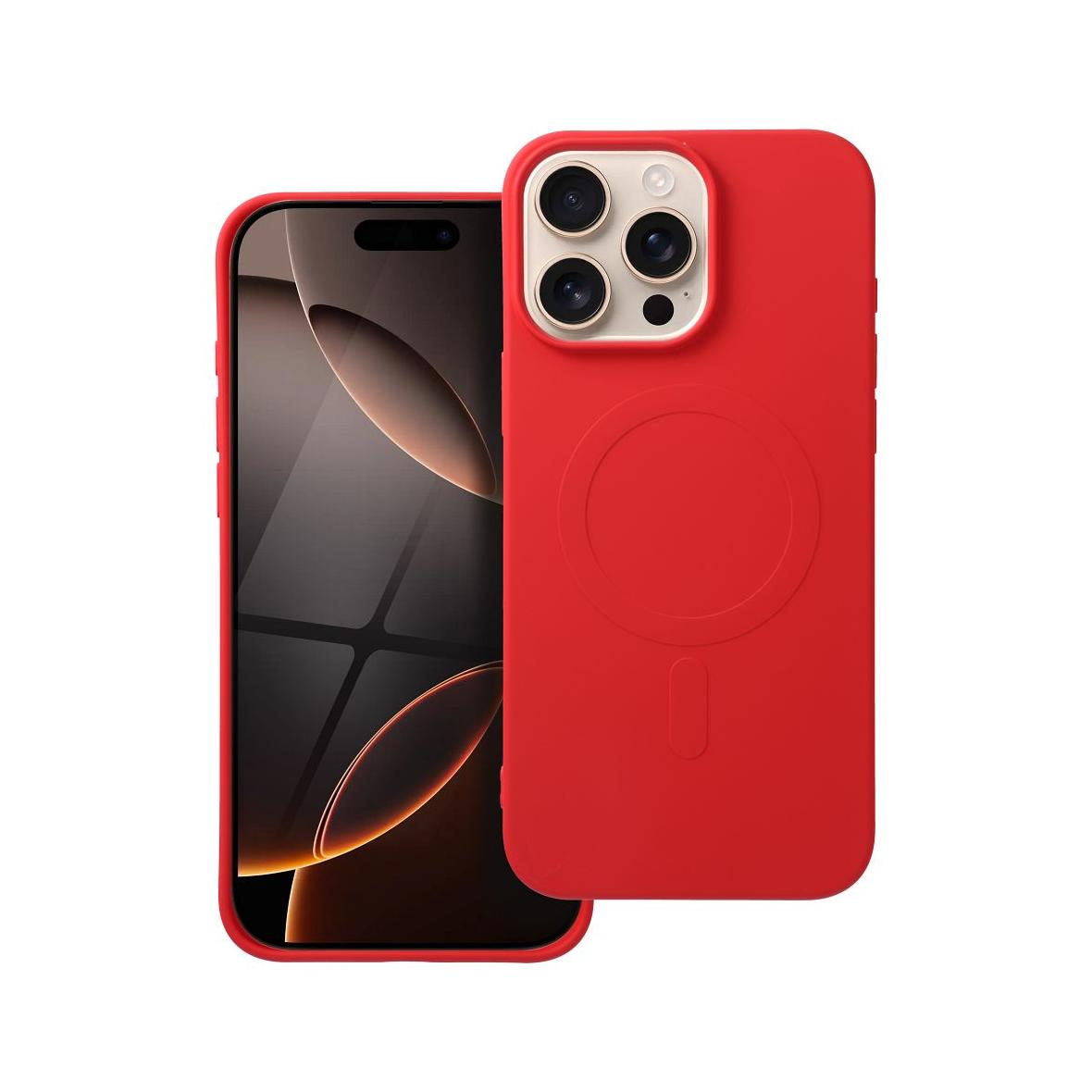 Futerał do iPhone 16 PRO MAX Silicone Mag Cover zgodny z MagSafe (big hole) czerwony