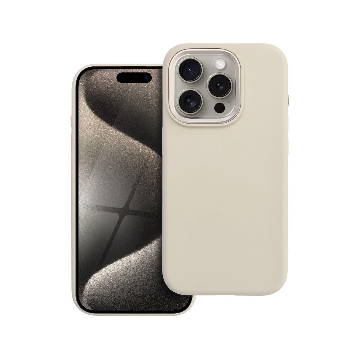 Etui na iPhone 15 PRO Forcell F-Protect Frame Premium zgodny z MagSafe antique white 0INT