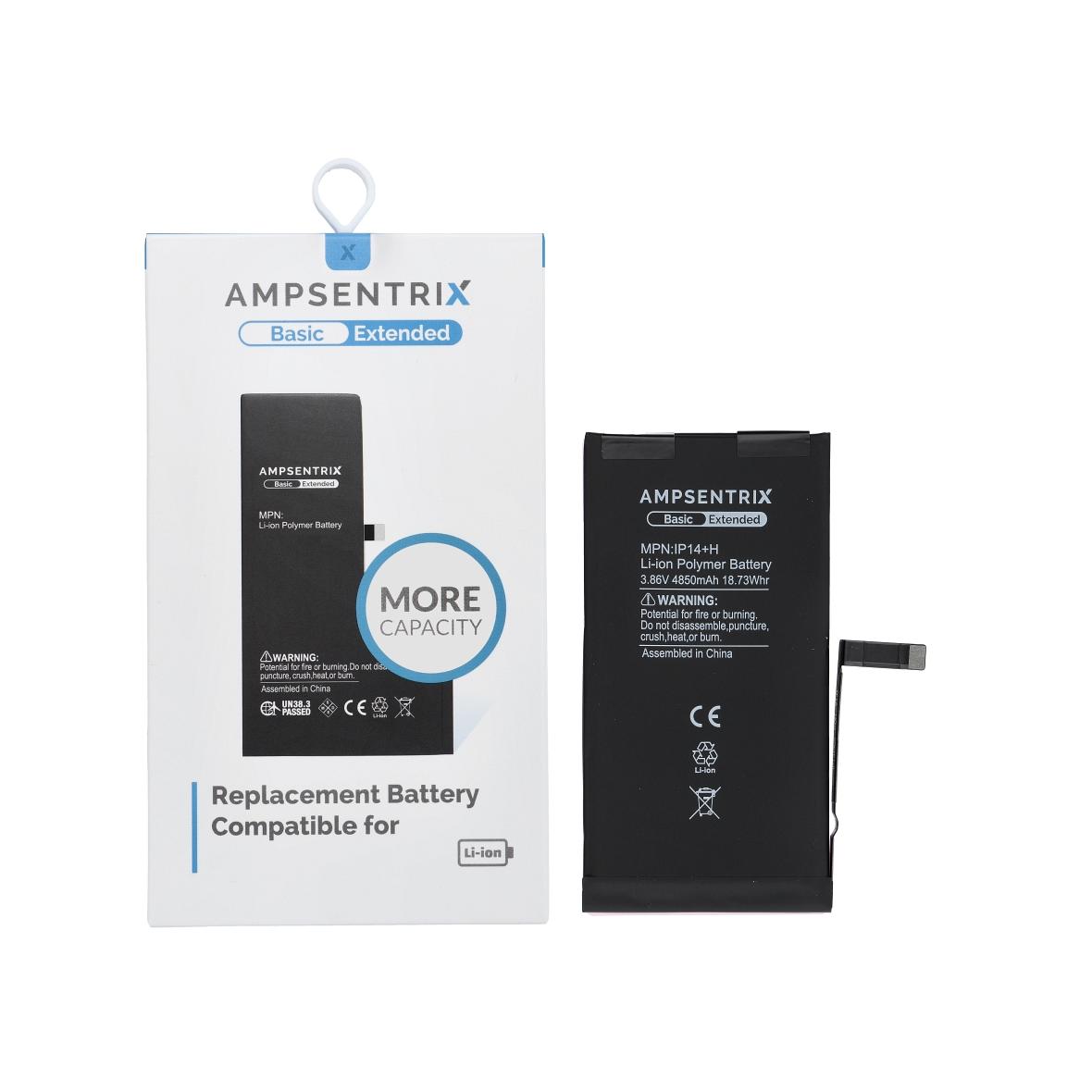 AmpSentrix Basic bateria do iPhone 14 Plus (zwiększona pojemność 4850 mAh)