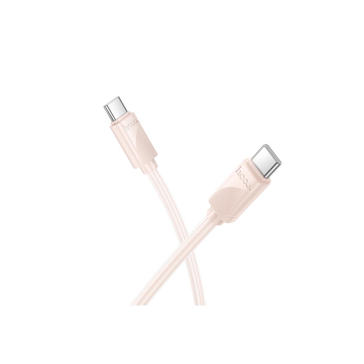 Kabel USB C do USB C Hoco 3A 60W 1 m X114 różowy