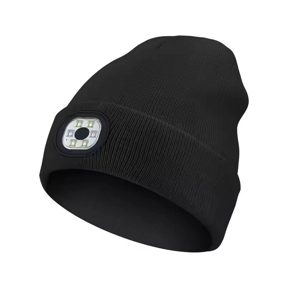 Czapka z latarką LED czarna