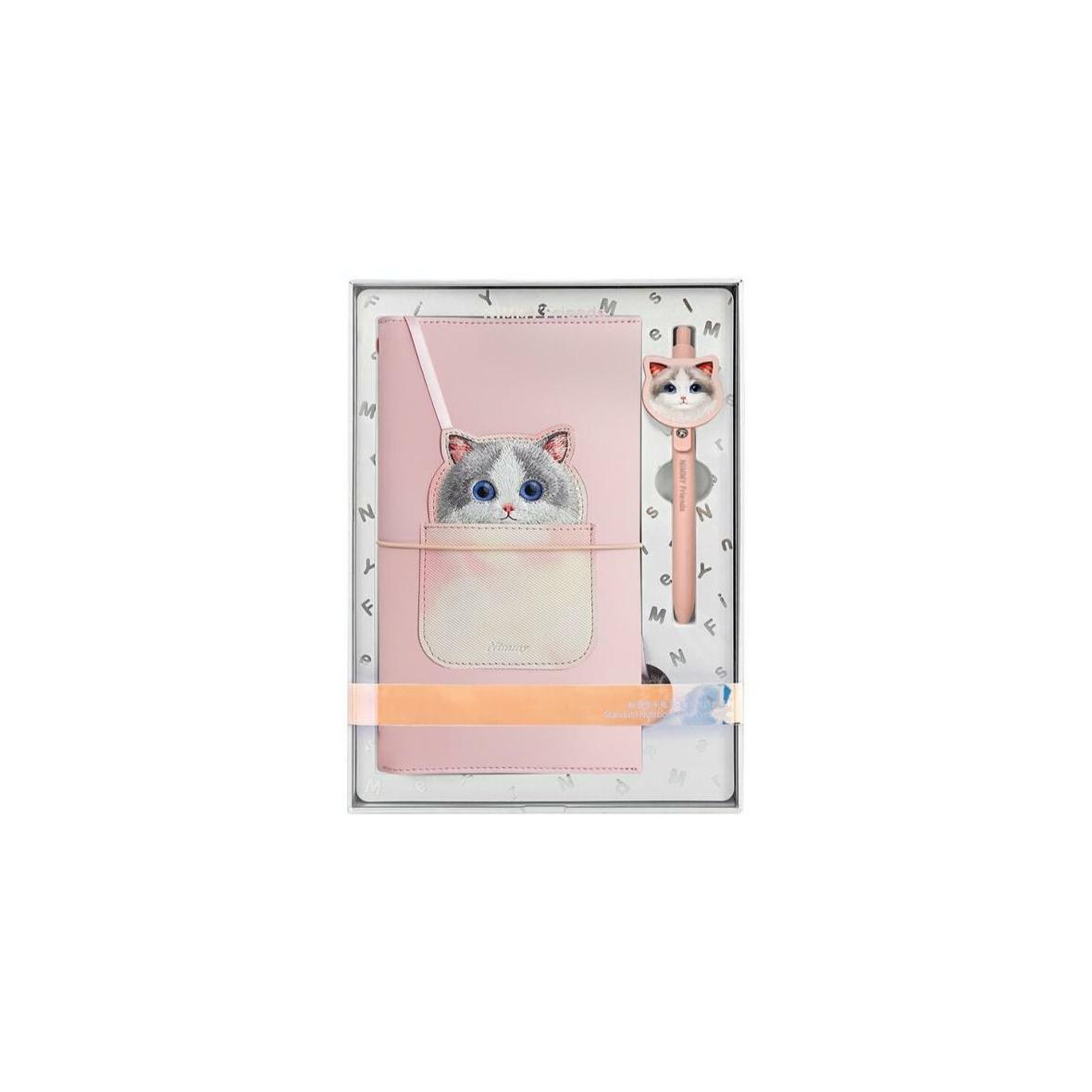 NIMMY zestaw 2w1 notatnik + długopis BIG EYED PET 2.0 Cat różowy