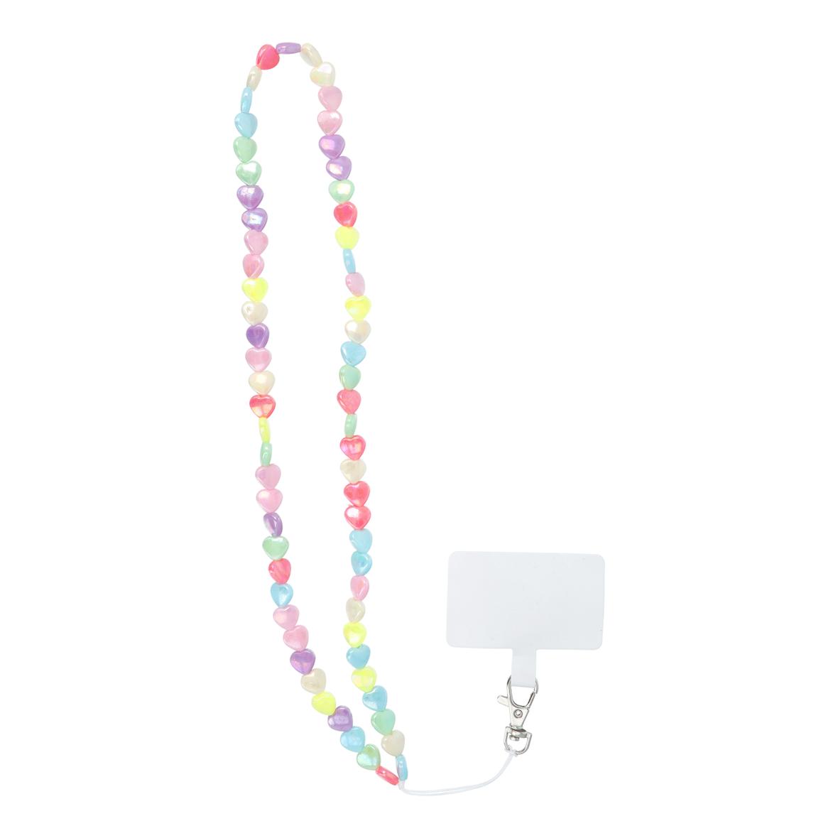 Smycz do telefonu, Zawieszka do telefonu - PIXIE / długość sznura 68cm (34cm w pętli) / na szyję - serca