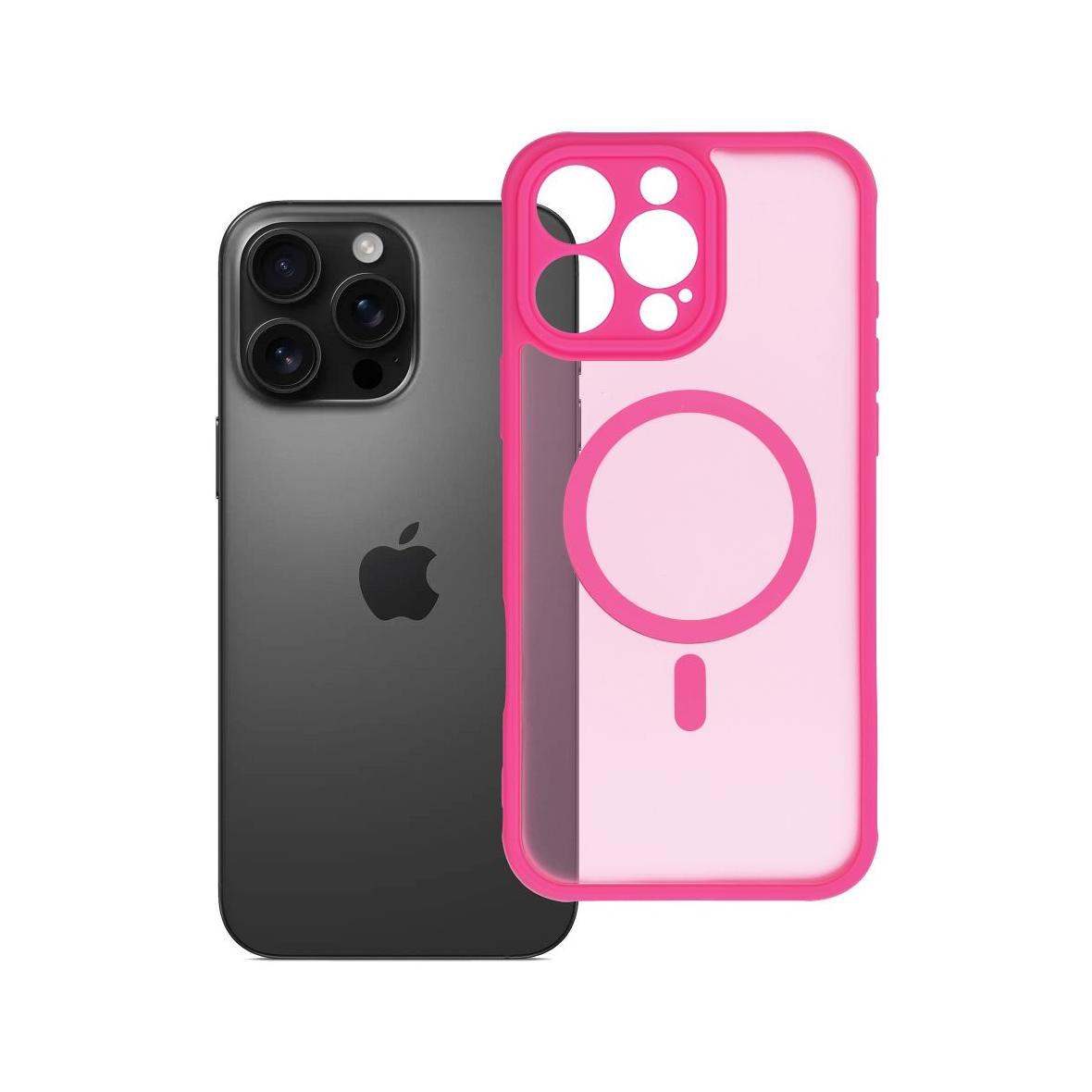 Futerał do iPhone 16 PRO MAX Full Matte Mag Cover zgodny z MagSafe różowy