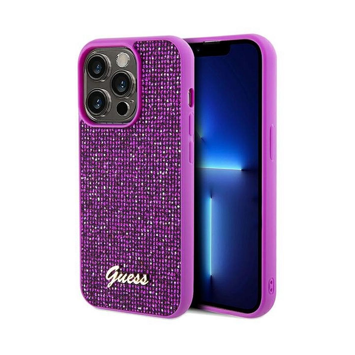 GUESS futerał do IPHONE 14 Pro Max GUHCP14XPMSDGSF (Disco Script Metal) fuksja