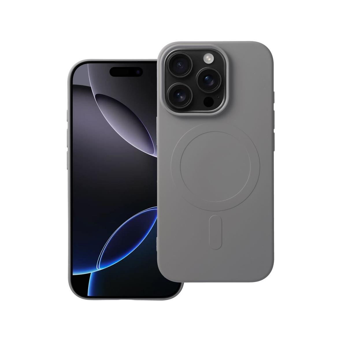 Futerał do iPhone 16 PRO Silicone Mag Cover zgodny z MagSafe (big hole) tytanowy szary