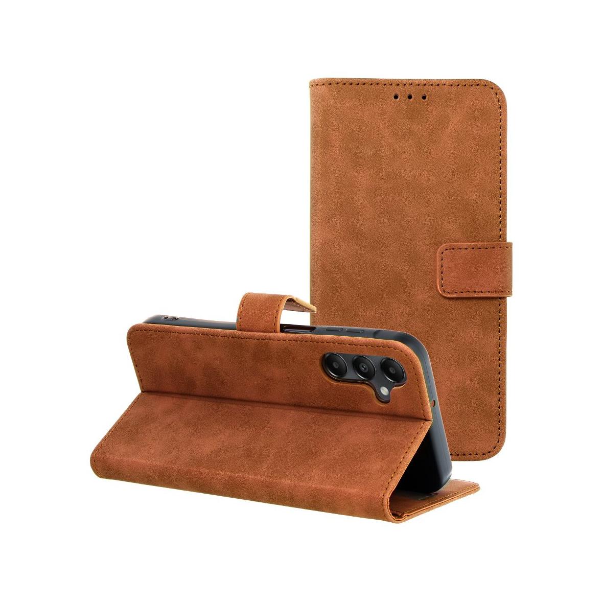 Etui z klapką na Samsung A15 4G / A15 5G Tender Book brązowe
