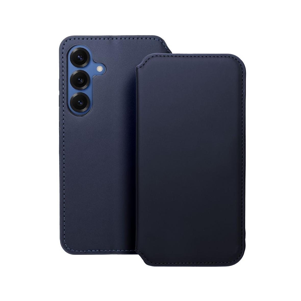 Etui z klapką na Samsung S25 PLUS Dual Pocket Book granatowe