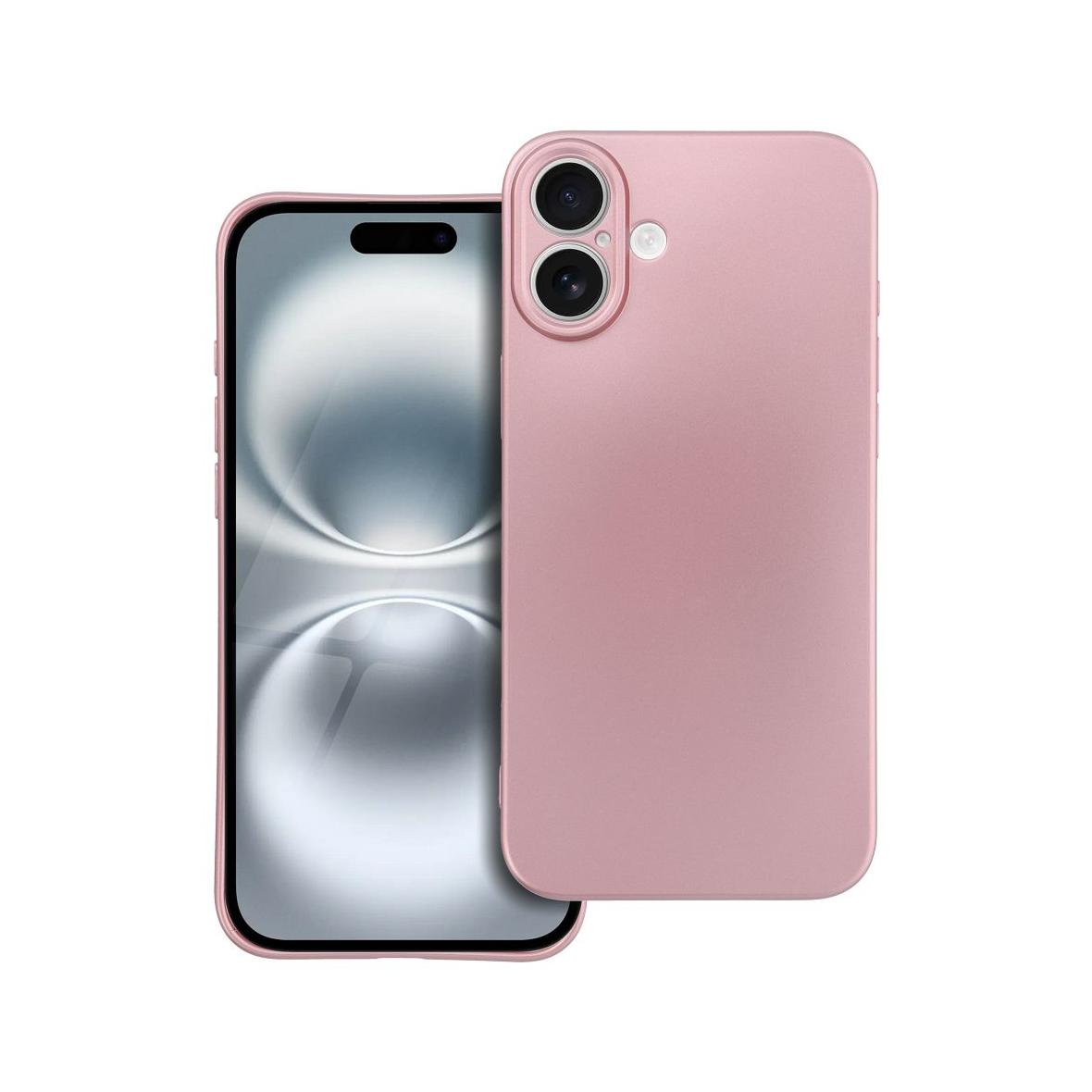 Futerał do iPhone 16 PLUS Metallic różowy