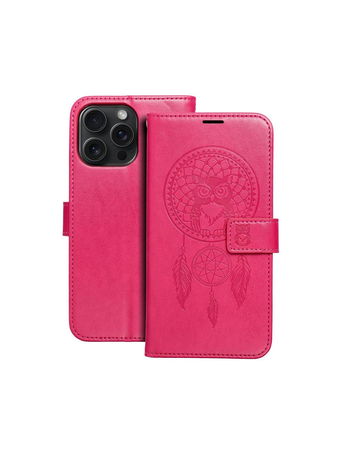 Kabura MEZZO Book do IPHONE 15 Pro Max łapacz snów magenta